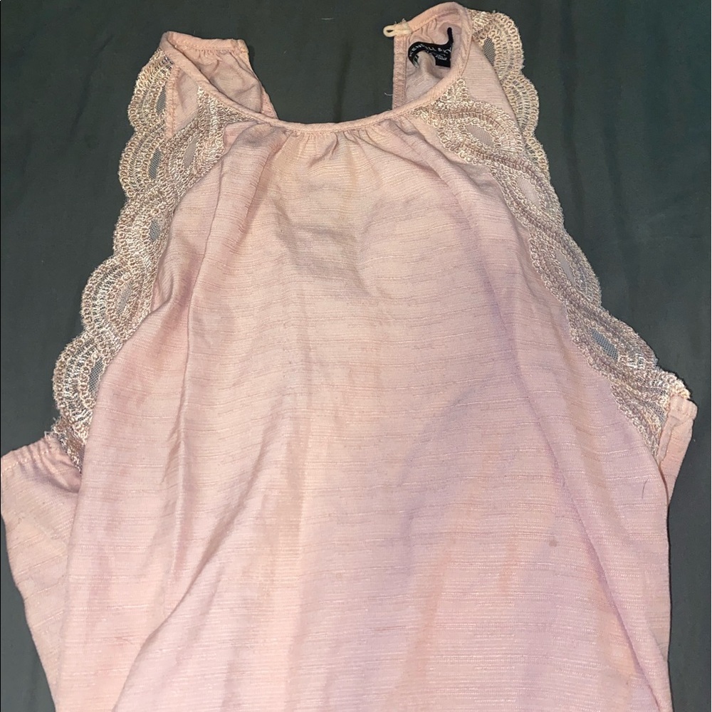 Flower pink tank top